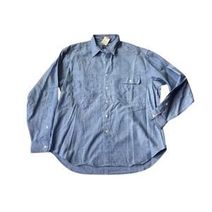 GEORGES MARCIANO Classic Blue button up Chambray Men's Shirt NEW Size large
